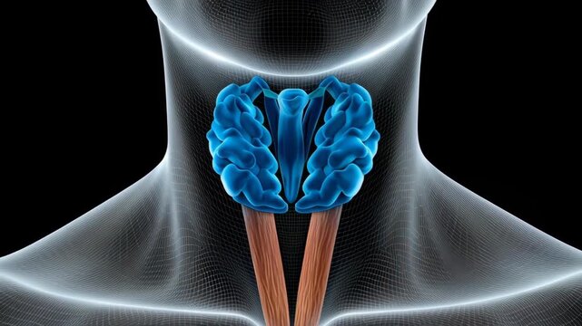 Thyroid gland concept ,Detailed Anatomy of Human Thyroid Gland Exploring Endocrine Health and Biology in Vibrant Colors