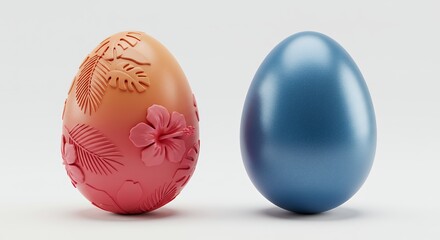 Two decorative easter eggs
