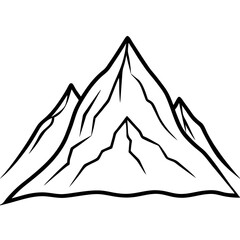 Minimal Mountain Line Art