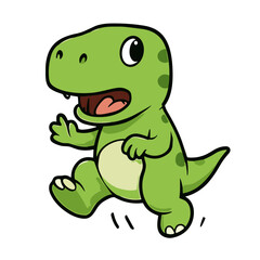 Cute T Rex Cartoon Mascot Tyrannosaurus Illustrations