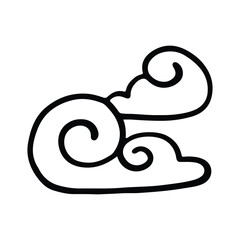 Obraz premium Hand Drawn Cloud Icon Vector Illustration. Simple doodle of fluffy clouds brings joy to children as they imagine their shapes