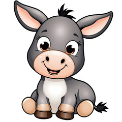 Adorable Baby Donkey Illustration – Friendly Animal Character Art