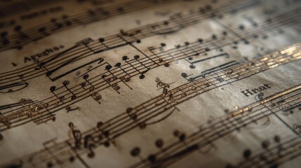 Obraz premium vintage sheet music texture, musical wallpaper
