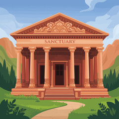 Naklejka premium Flat religion building vector illustration