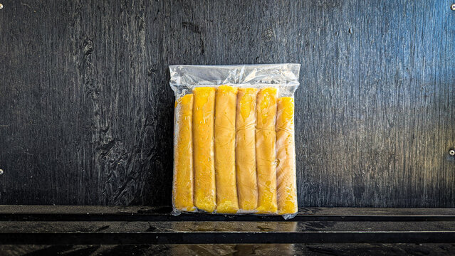 various frozen foods - various fried foods in sealed plastic packaging - cilor