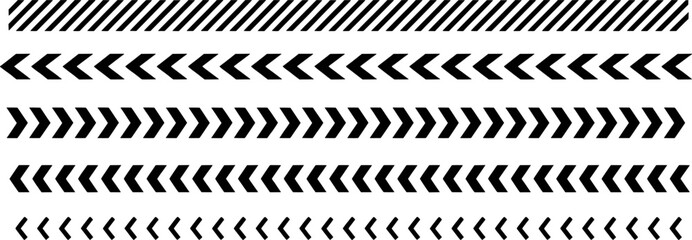 Black chevron and diagonal stripe border elements vector