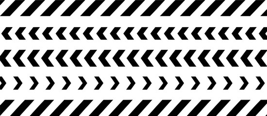 Black chevron and diagonal stripe patterns on white background vector