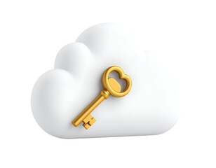 3D Cloud Key Illustration