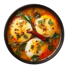  food idli sambar Indian in a bowl isolated on transparent background png