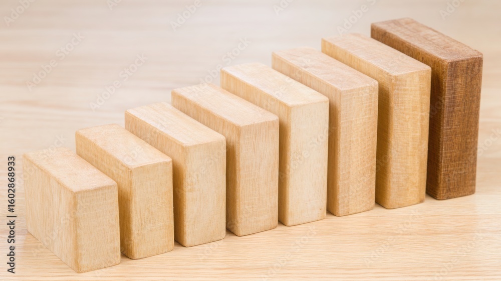 Poster wooden block placed on a table symbolizing agile team growth model and modular building for collabor