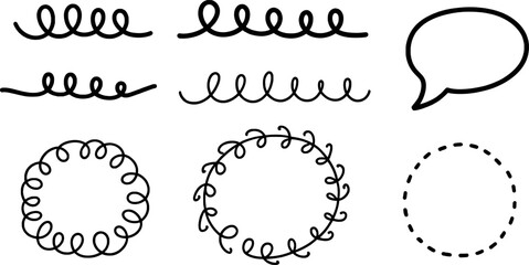 Black decorative swirls and speech bubble vector curly