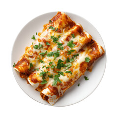  chicken enchiladas plate isolated on transparent background png