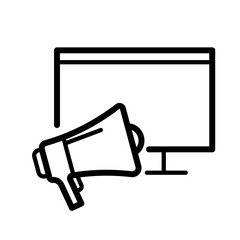 Digital marketing, online advertising - vector icon