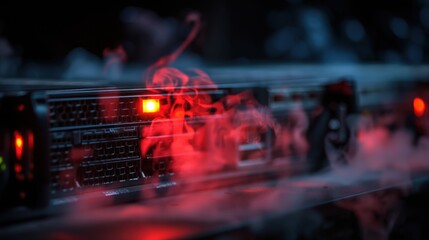 Overheated Server Rack – Cybersecurity Alarm Situation