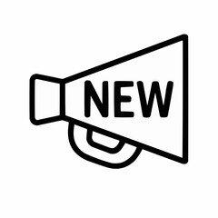 Obraz premium Stylized megaphone with 'NEW' written on it. Minimalist