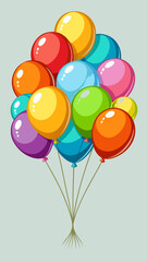Obraz premium A vibrant bunch of colorful balloons tied together with strings