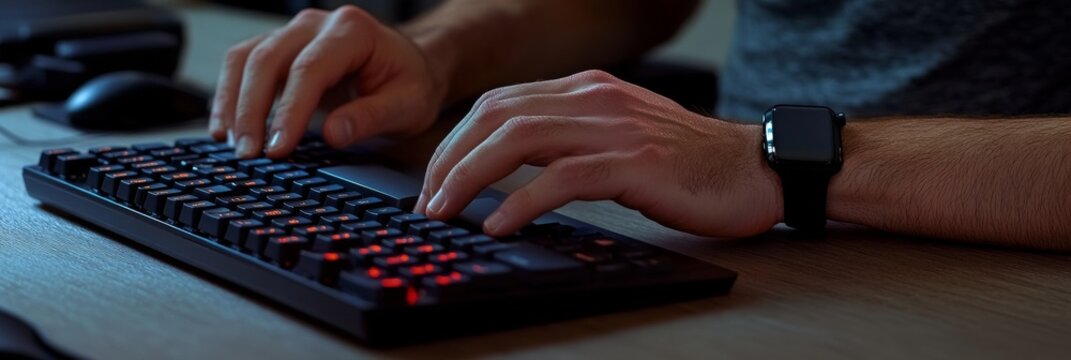 Hands on with a gaming keyboard, showcasing its design and functionality for enhancing gameplay.
