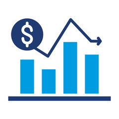 Stock Investment Icon Vector Illustration Blue Version