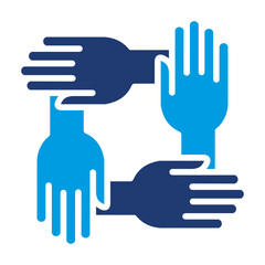 Obraz premium Team Building Icon Vector Illustration Blue Version