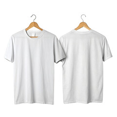 Two white tshirts isolated on transparent background