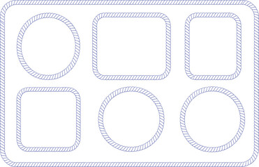 Blue rope frames and borders with rounded corners vector © vector Art