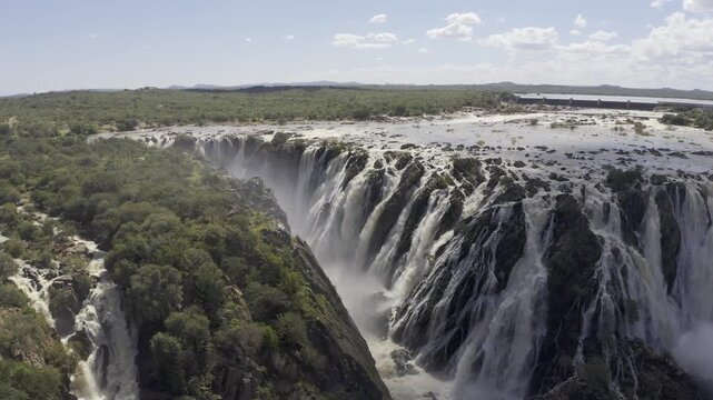 Aerial, Ruacana Falls, Kunene, Namibia