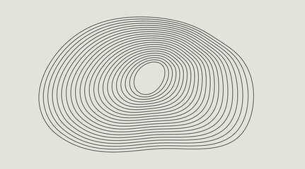 Abstract vector illustration with concentric wavy lines forming an organic circular shape. Modern minimalist design ideal for posters, branding, album covers, packaging, and tech-inspired layouts.