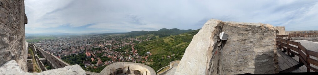 Fototapeta premium The Fortress of Deva (Romanian: Cetatea Devei, Hungarian: Déva vára) is a fortress located in the city of Deva, Hunedoara County, Romania