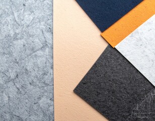 Fototapeta premium Assorted Colored Paper Texture Background Featuring Gray Orange Beige Navy