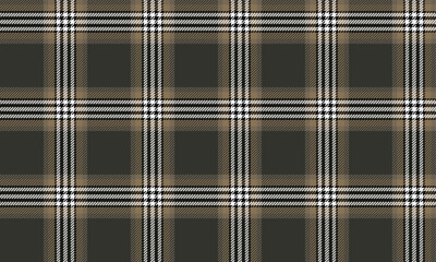 Seamless plaid pattern, dark green, brown, white, black, classic style, suitable for designing fashion skirts, pants, shirts, dresses and modern women's wear.