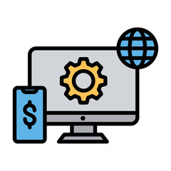 Digital Platform Icon Vector Illustration Color Version