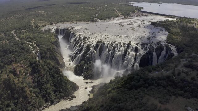 Aerial, Ruacana Falls, Kunene, Namibia