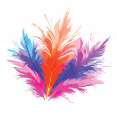 Obraz premium Vivid colorful feathers abstract watercolor splash blue