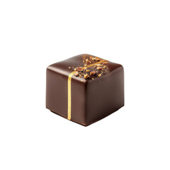 Gourmet Dark Chocolate Cube with Gold Leaf and Nut Topping