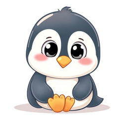 adorable baby penguin bird