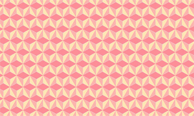 Pink and yellow geometric pattern with 3d illusion effect abstract background