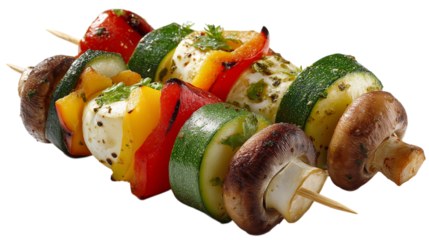 Grilled Vegetable Skewers with Mushrooms and Peppers