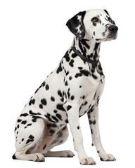 black-spotted Dalmatian on transparent background