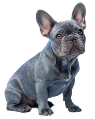 Fototapeta premium gray-blue French Bulldog on transparent background