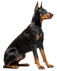 Obraz premium black-and-tan Doberman on transparent background