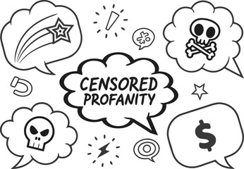 A vector illustration set of comic speech bubbles and funny cartoon monsters, perfect for design concepts and text labels