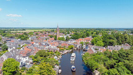 Fototapeta premium Aerial from the historical town Loenen aan de Vecht in the Netherlands