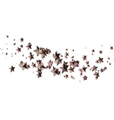 Sparkling rose gold stars on white. Perfect for holidays, celebrations, and festive designs.