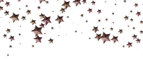Beautiful image of brown stars falling on a white background. Perfect for celebration and festive designs.