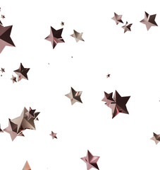 Beautiful rose gold stars on white background. Perfect for holidays, celebrations, and more.