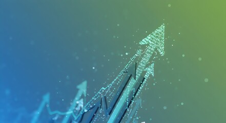 Upward Trending Stock Market Arrows - Business Growth and Financial Success Concept