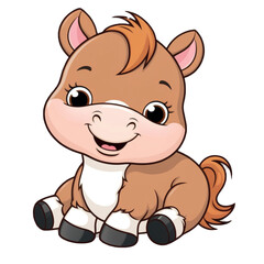 
Adorable Baby Horse Cartoon – Sweet Foal Illustration for Kids

