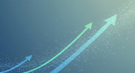 Upward Trending Stock Market Arrows - Business Growth and Financial Success Concept