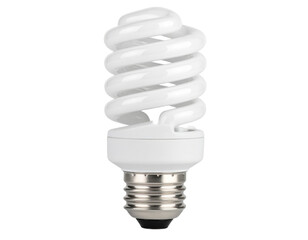  Spiral Energy Saving CFL Light Bulb Isolated on White Background PNG
