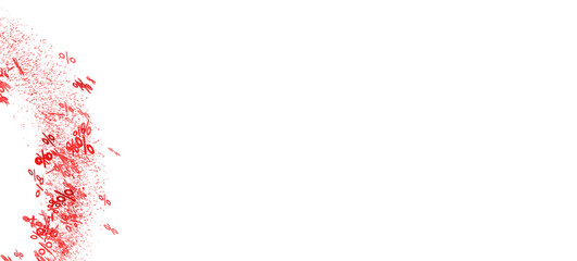 Abstract background with red percentage symbols exploding. Perfect for sales, discounts, and promotions.